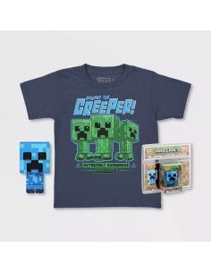 Pop & tee minecraft charged creeper funko + camiseta...