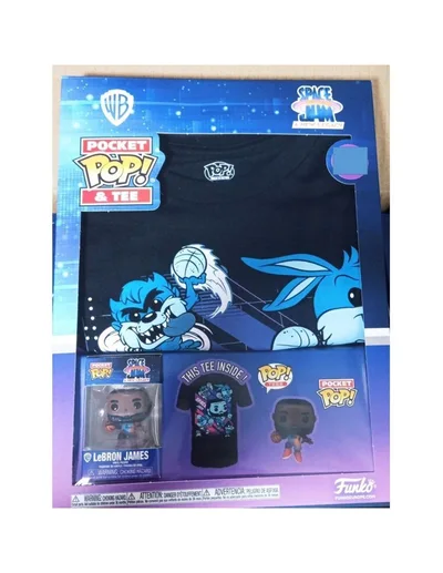 Pop! & Tee Space Jam Looney Tunes Lebron James Funko + Camiseta Talla M