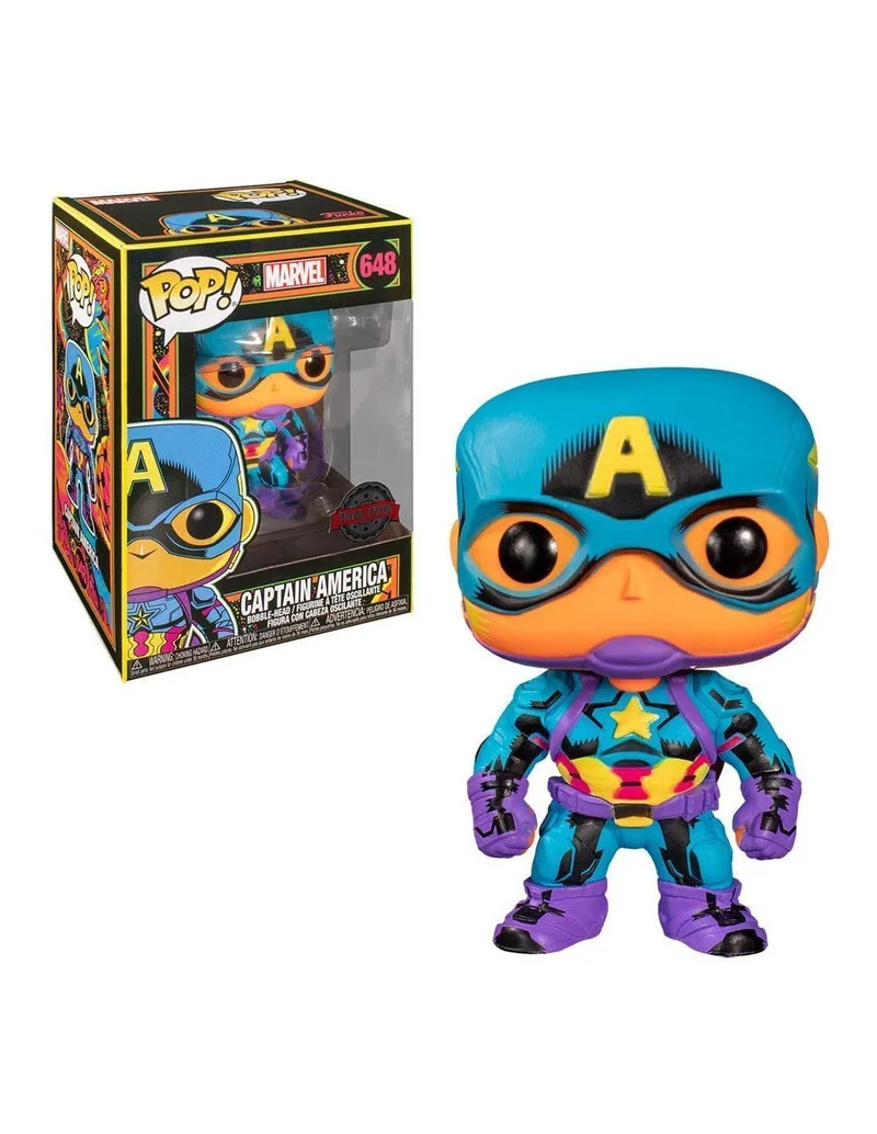 Funko Pop! Marvel Black Light Capitan America Multicolor 48845