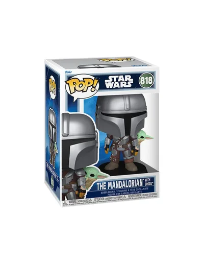 Funko Pop! Star Wars the Mandalorian con Grogu a la Espalda
